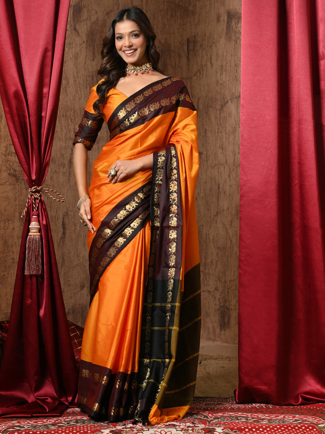 UMANTA Silk Cotton Gadwal Sarees