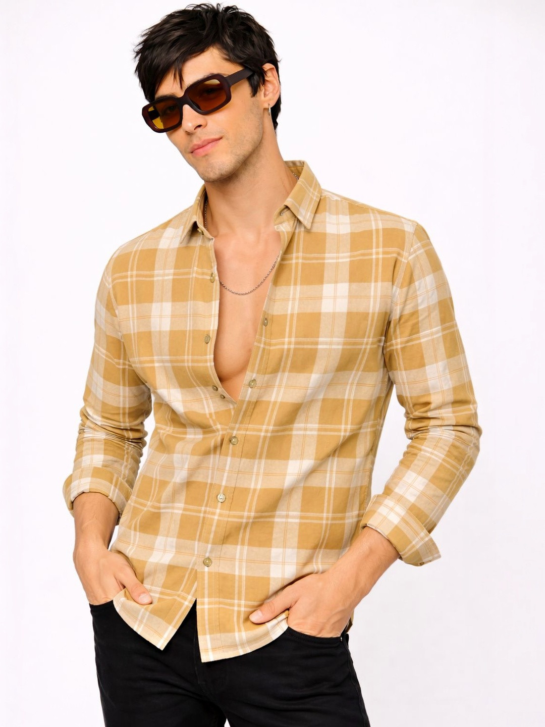 HKV FASHION Men Comfort Checked Casual Shirt