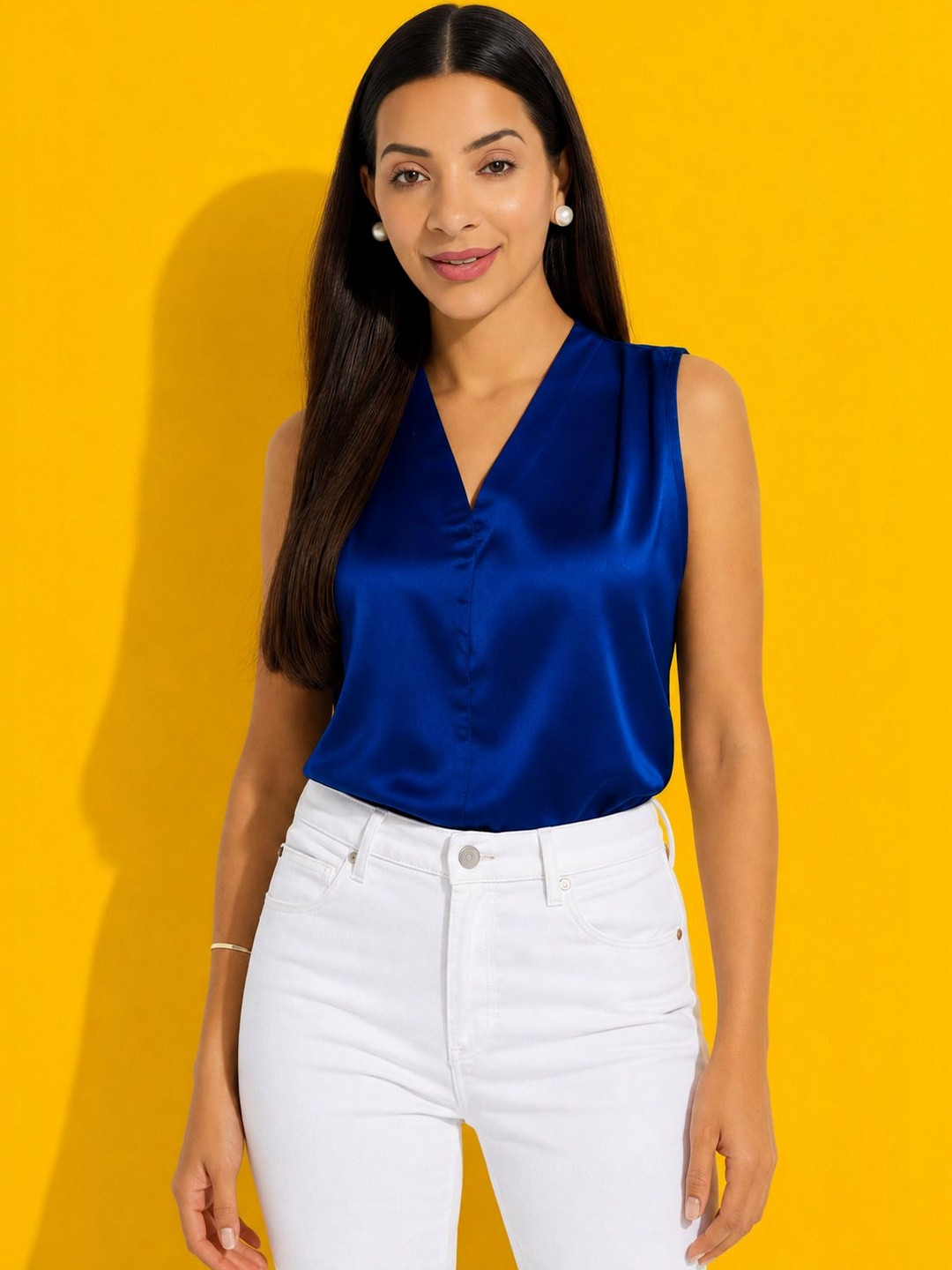 TRUSTROW Satin Blend Top