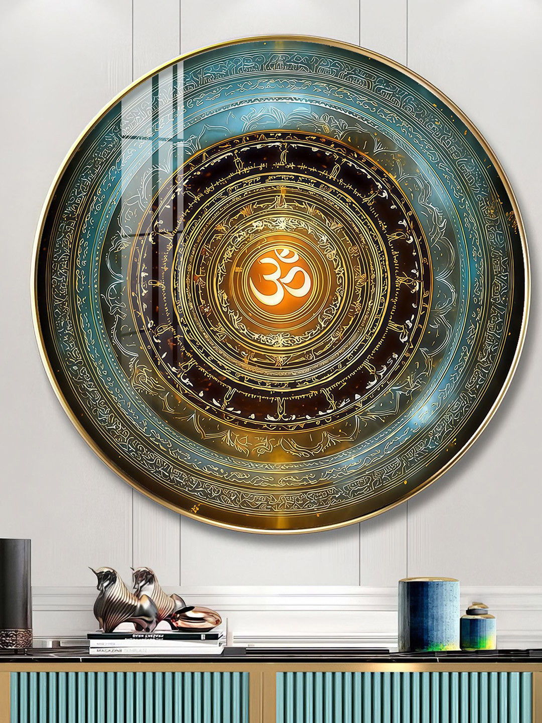 THE NEXT DECOR Gold-Toned Single Piece Glass Religious Paintings