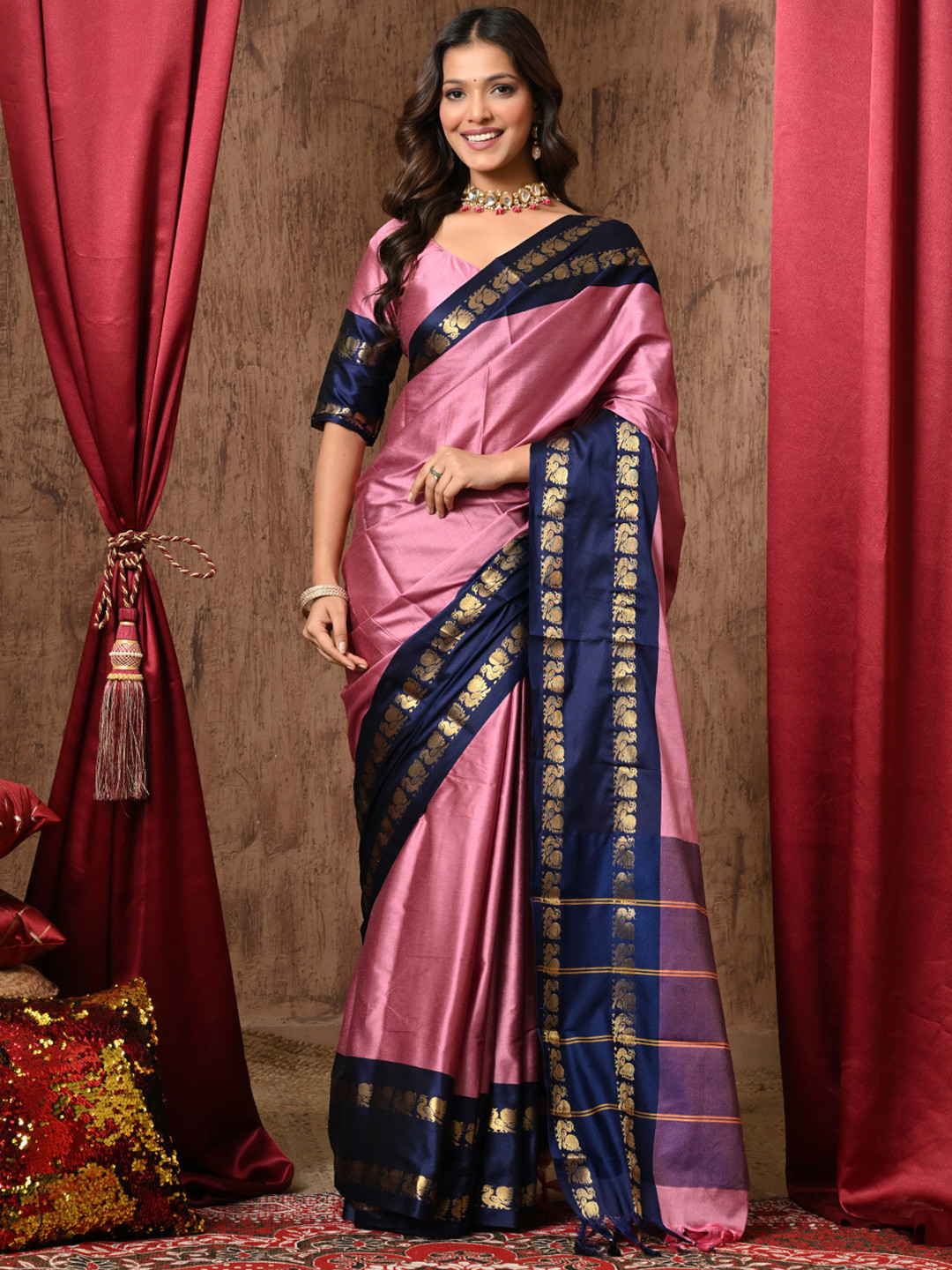 UMANTA Silk Cotton Gadwal Sarees