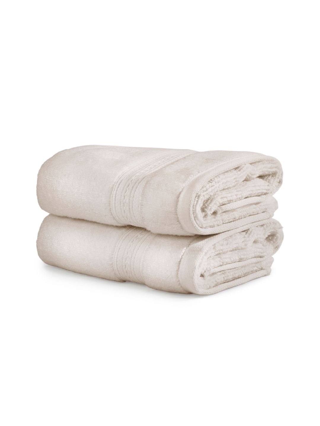 SPACES 2-Pcs Off-White Pure Cotton 550 GSM Hand Towels