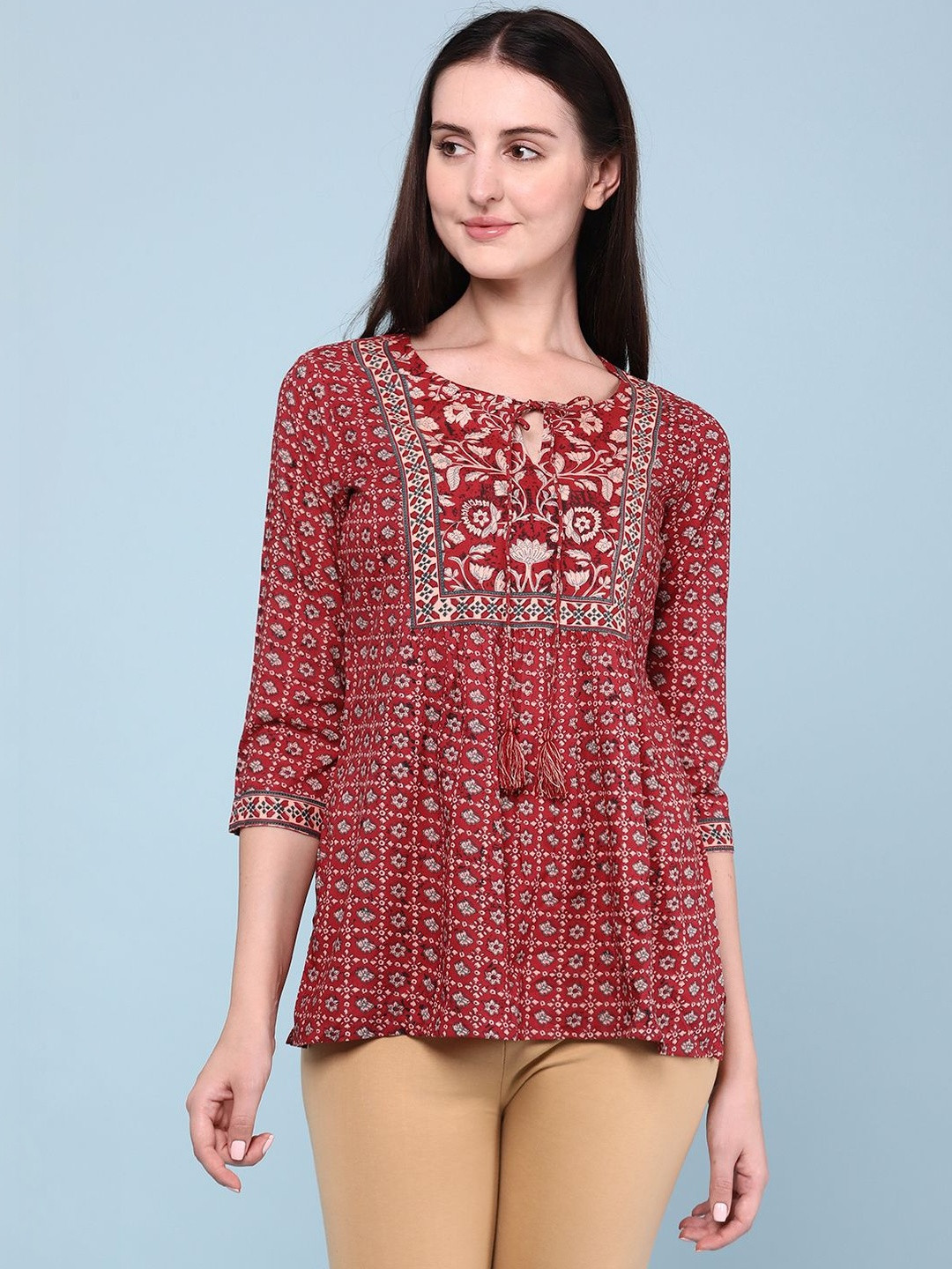 LIMEROAD Ethnic Motifs Printed Empire Kurti