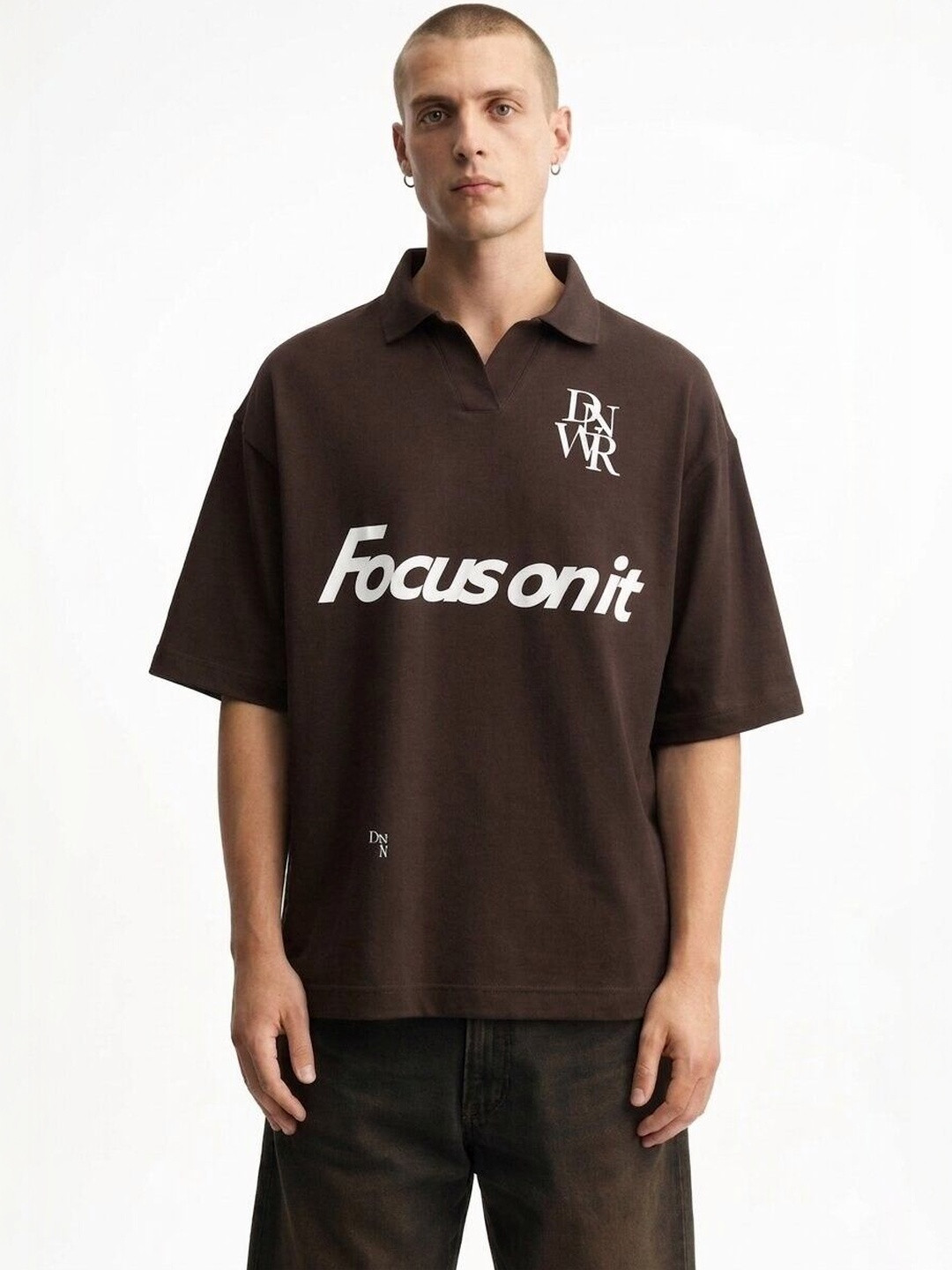 Colorchakra Men Typography Printed Polo Collar T-shirt