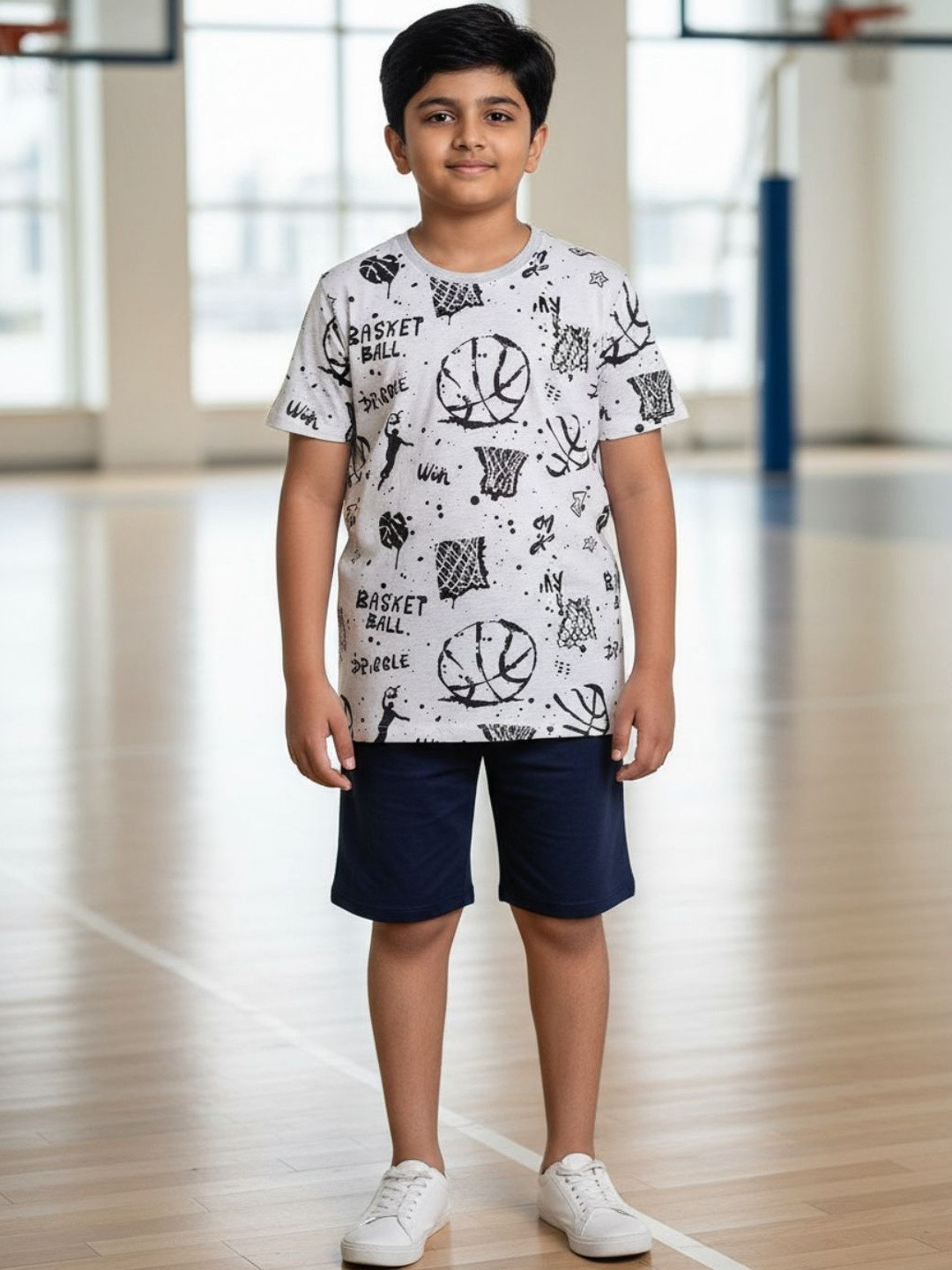 V-Mart Boys Grey Cotton Tshirts