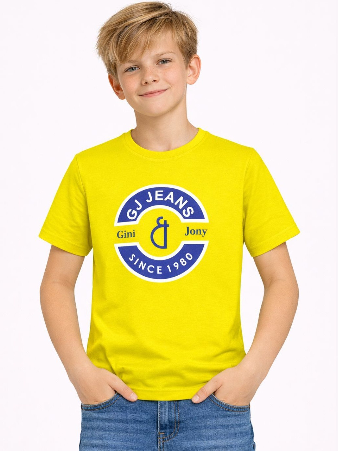 Gini and Jony Boys Typography Printed T-shirt
