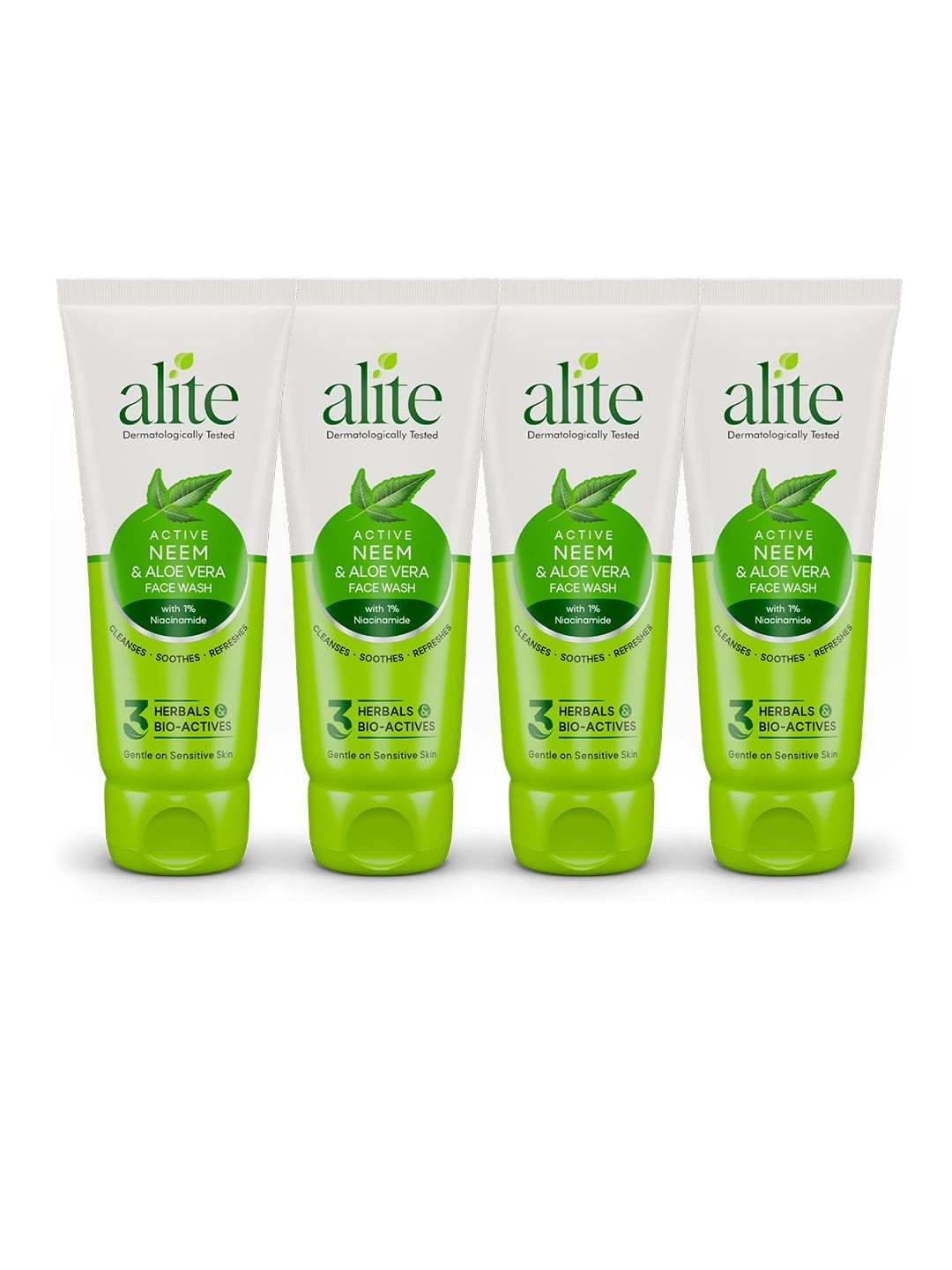 Alite Set Of 4 Neem & Aloe Vera Face Wash With Niacinamide for Acne Control - 70g Each