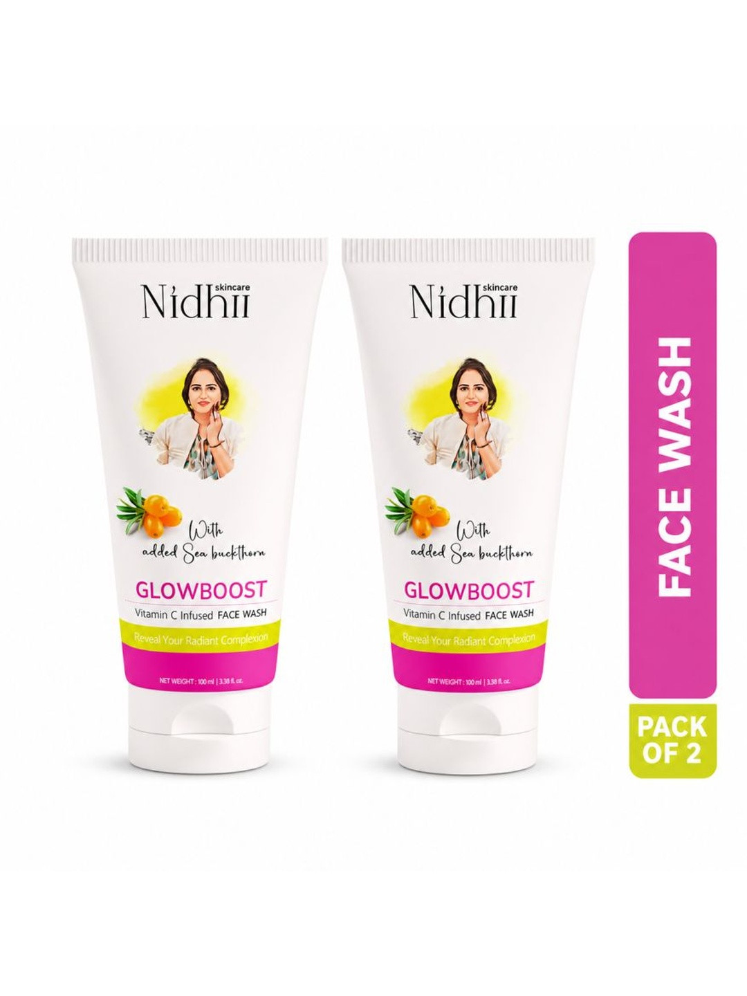 Nidhii Skincare Set Of 2 Glow Boost Vitamin C Face Wash - 100 ml Each