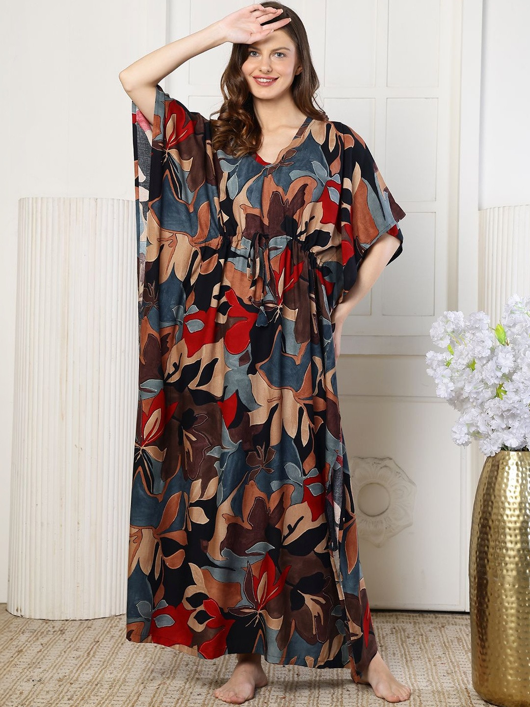 Claura Printed Maxi Nightdress