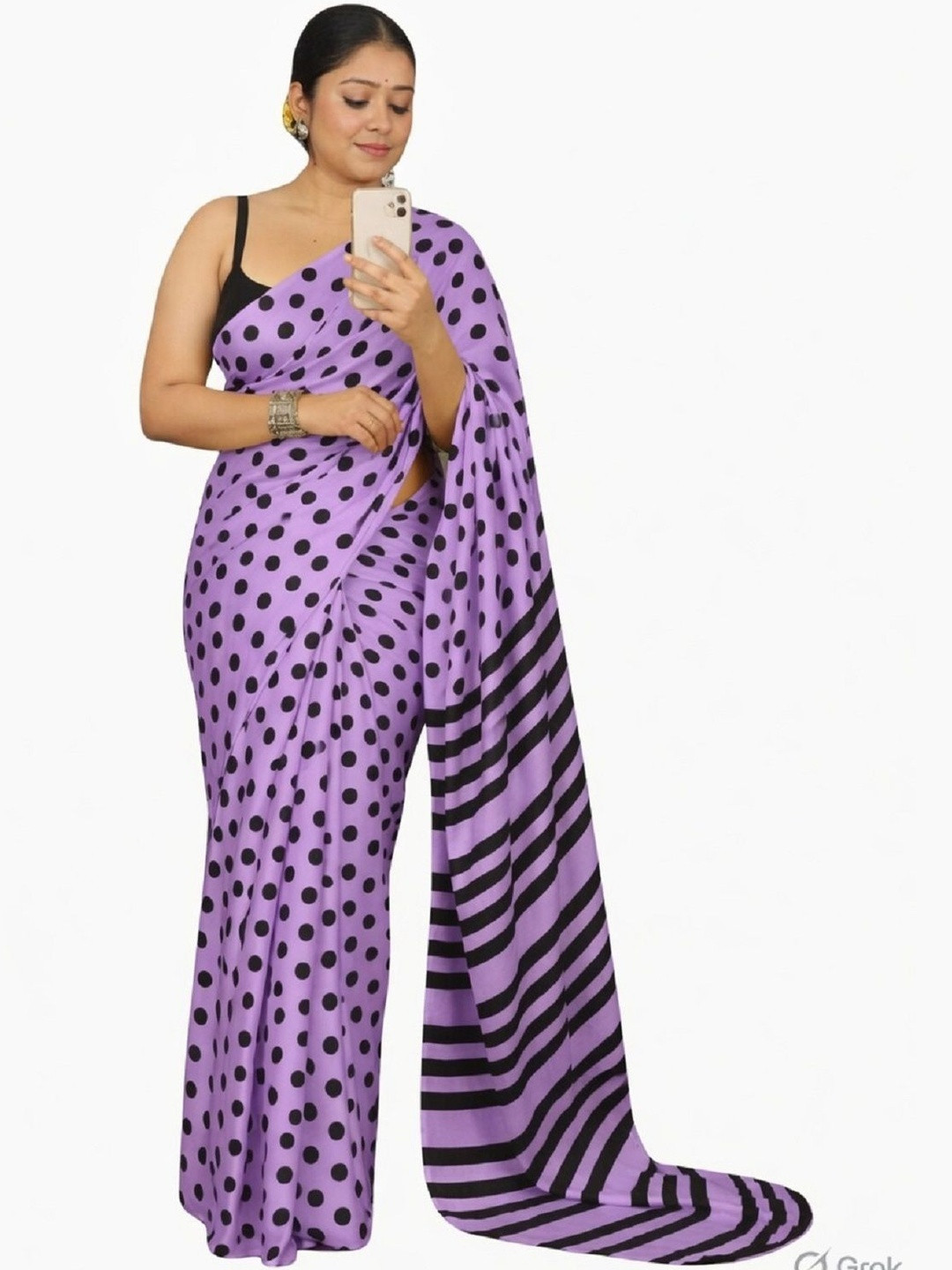KOMAL NX Polka Dot Saree
