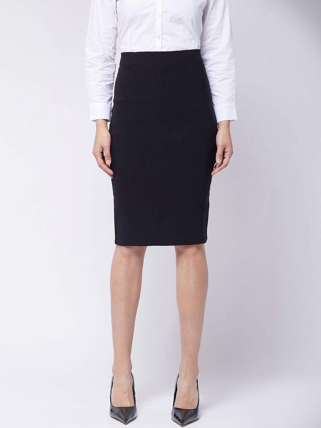 Rd designs Women Back Slit Knee Length Pencil Skirt