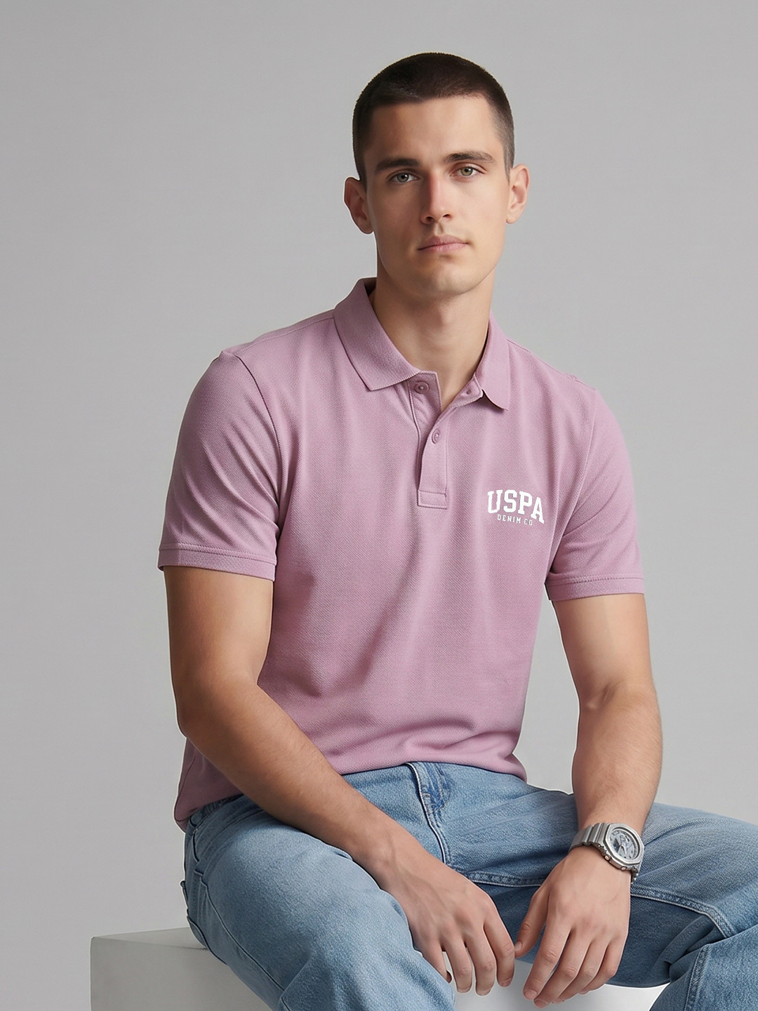 U.S. Polo Assn. Denim Co. Polo Collar Pure Cotton T-shirt