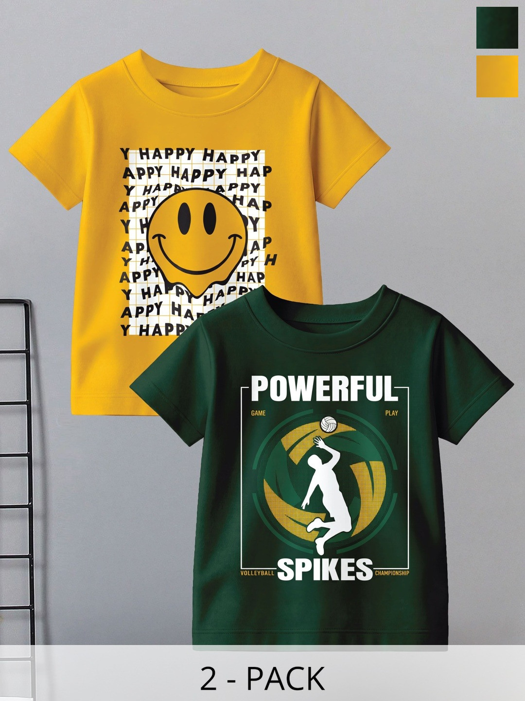 Pixel Punk Boys Pack Of 2 Cotton T-shirt
