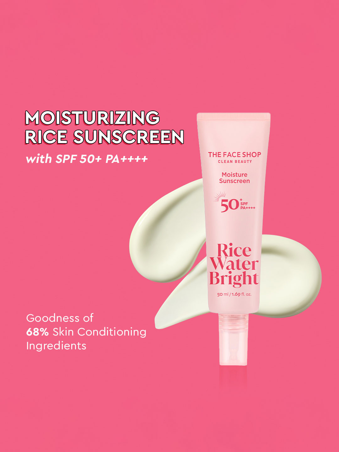 The Face Shop Rice Water & Vit B5 Sunscreen SPF50+ PA++++ Glass Skin Moisturizer