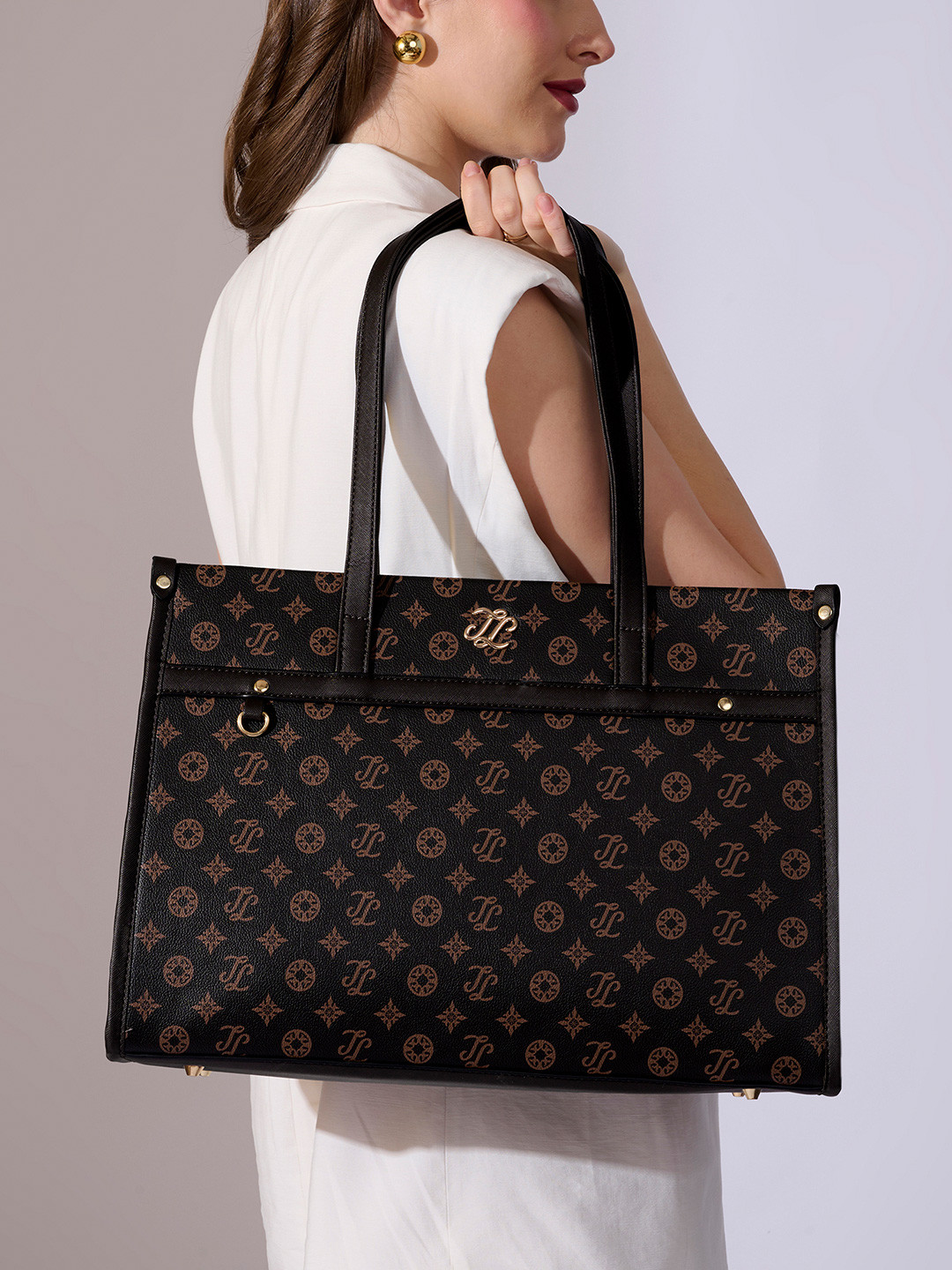LAVIE Signature Kentucky Brand Logo Synthetic Leather Laptop Oversized Shopper Tote Bag