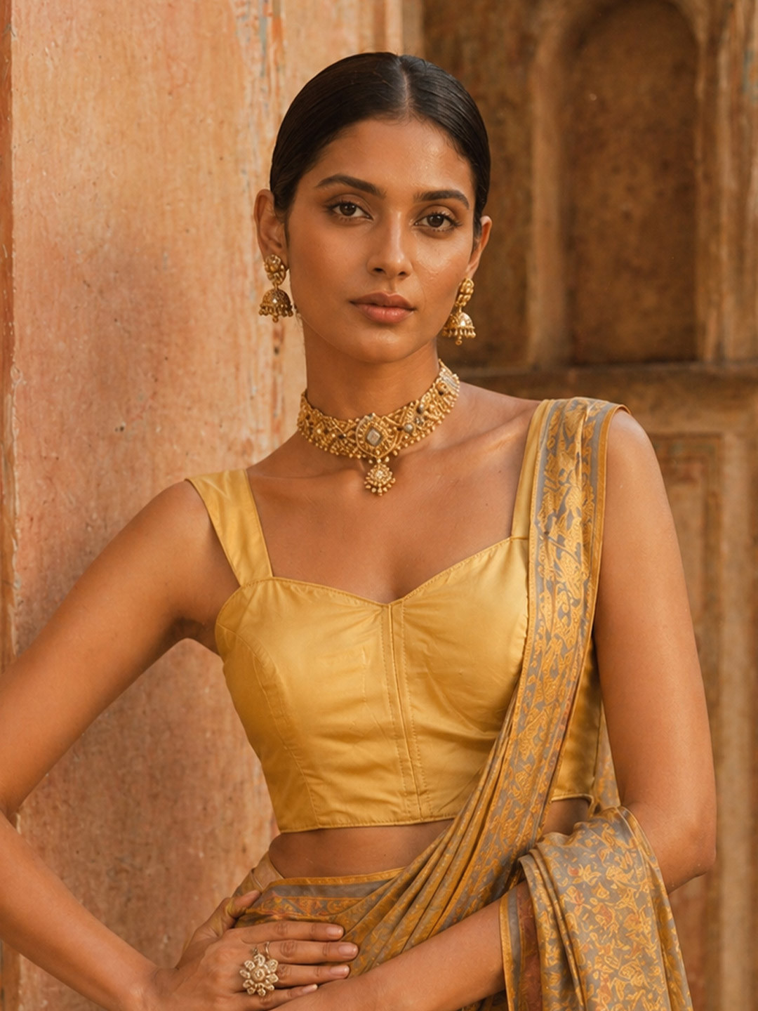 Niraha Silk Blend Solid Saree Blouse