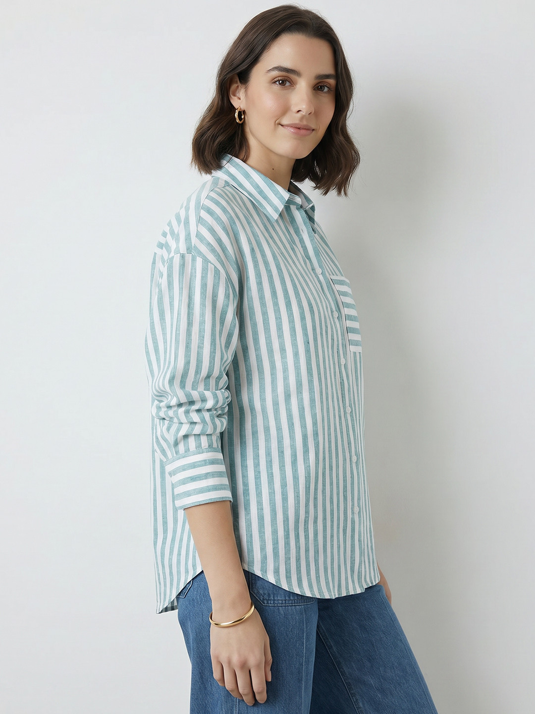Mast & Harbour Striped Casual Shirt