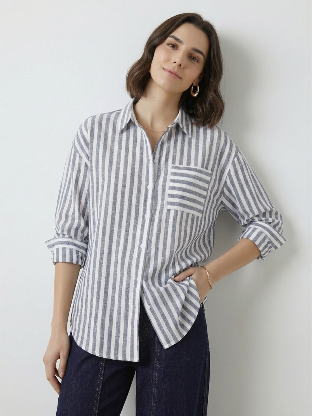 Mast & Harbour Striped Casual Shirt