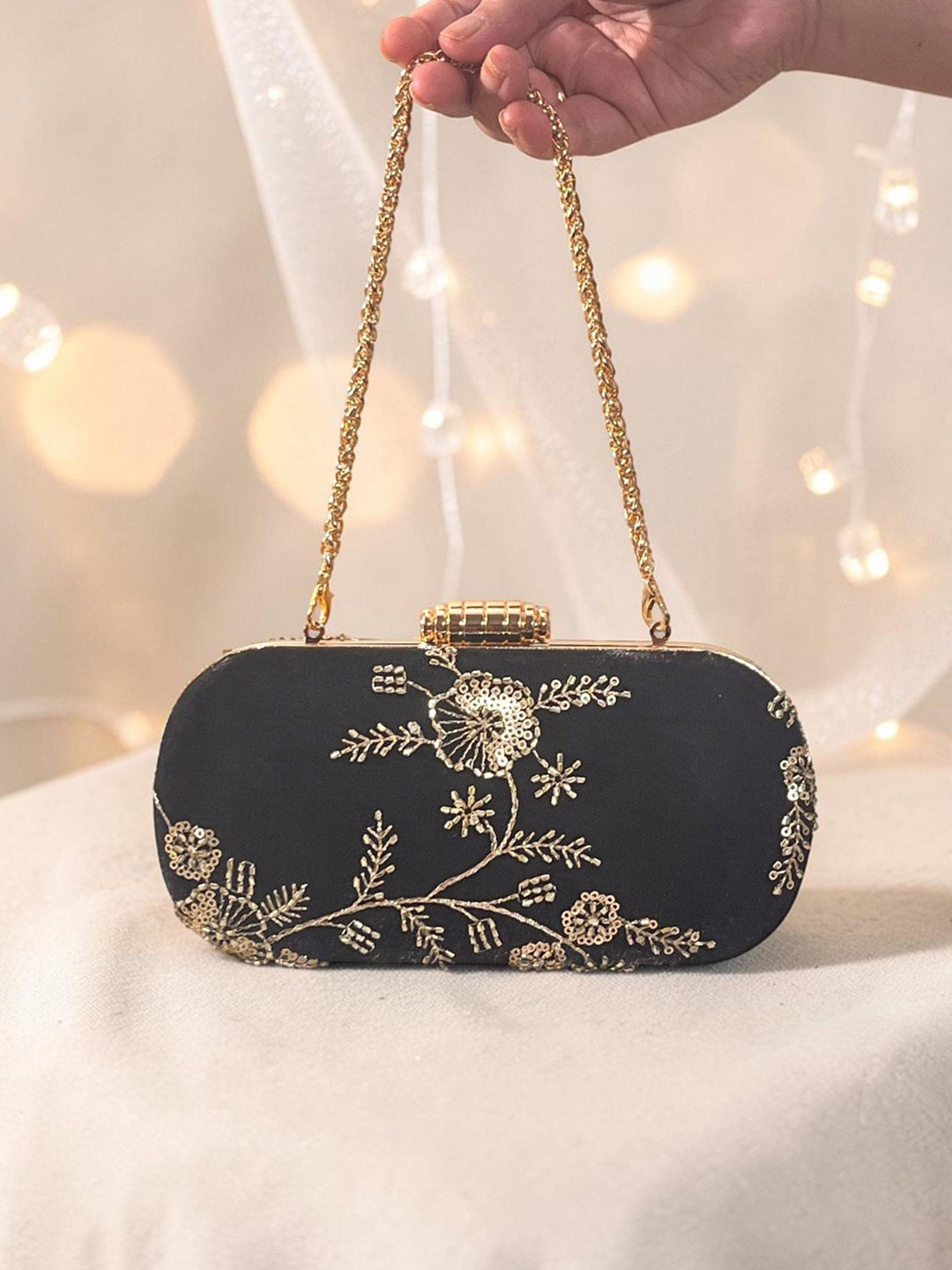 YUVA STREE Embroidered Foldover Clutch