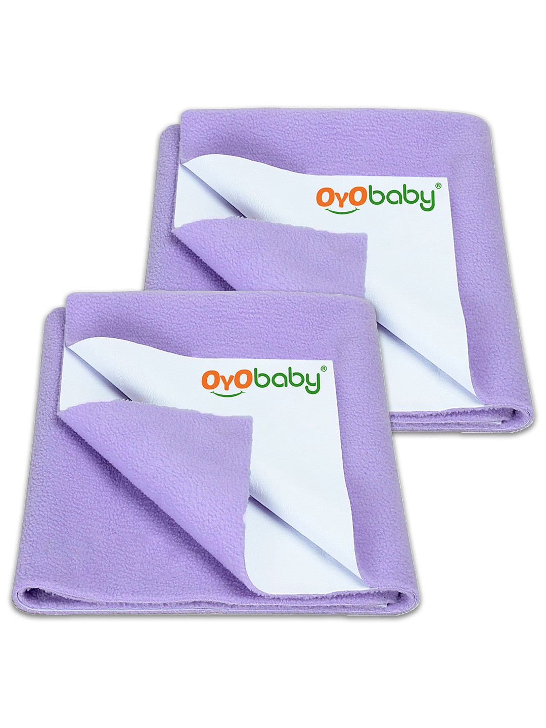 OyO Baby Set of 2 Violet Waterproof & Baby Dry Sheet Polycotton Mattress Protector