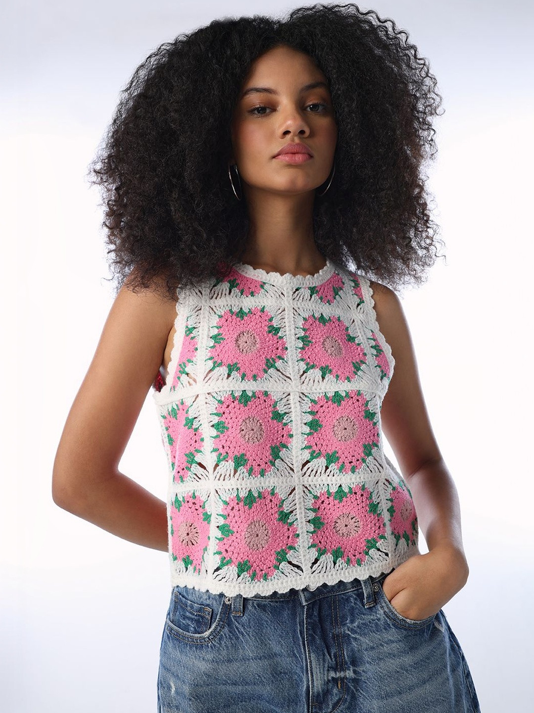 ONLY Floral Embellished Crop Top