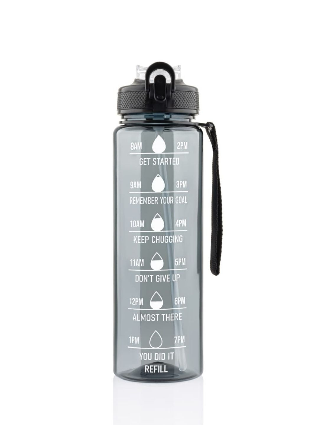 Myntra Elegant Homes Set of 1 Black Airtight Plastic Water Bottle 1000 ml