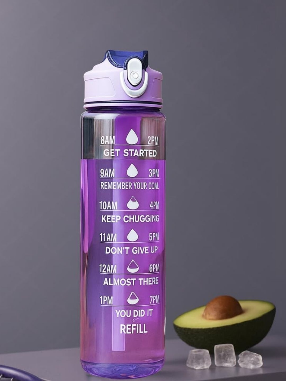 Myntra Elegant Homes Set of 1 Purple Airtight Plastic Water Bottle 1000 ml