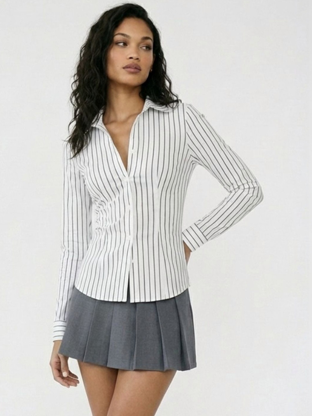 glitchez Women Slim Fit Striped Casual Shirt