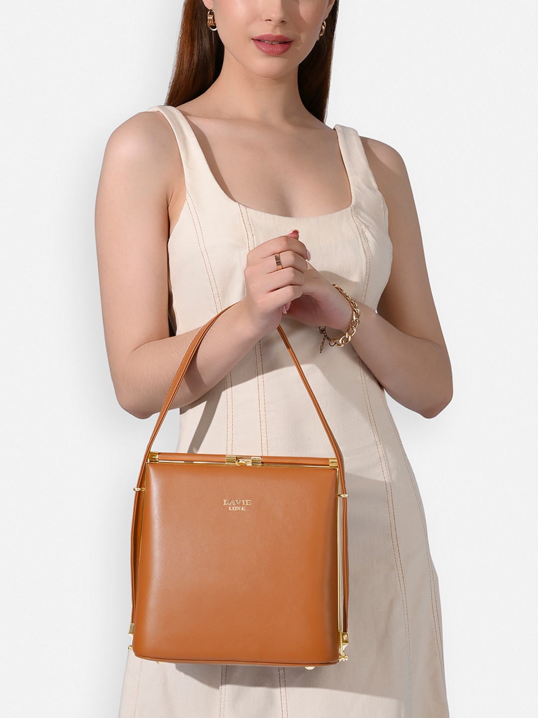 LAVIE LUXE Solid Synthetic Leather Small Structured Shoulder Bag