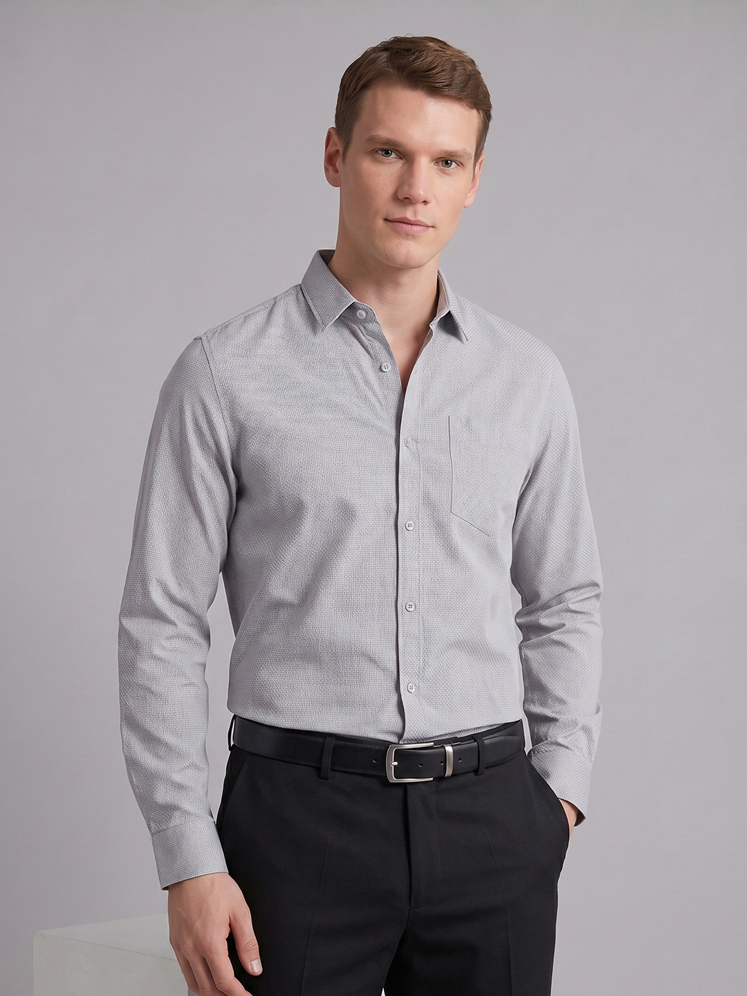Blackberrys Textured Pure Cotton Formal Shirt