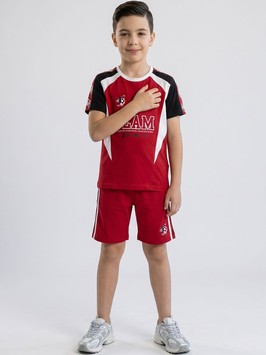 Monte Carlo Boys Colourblocked T-shirt with Shorts