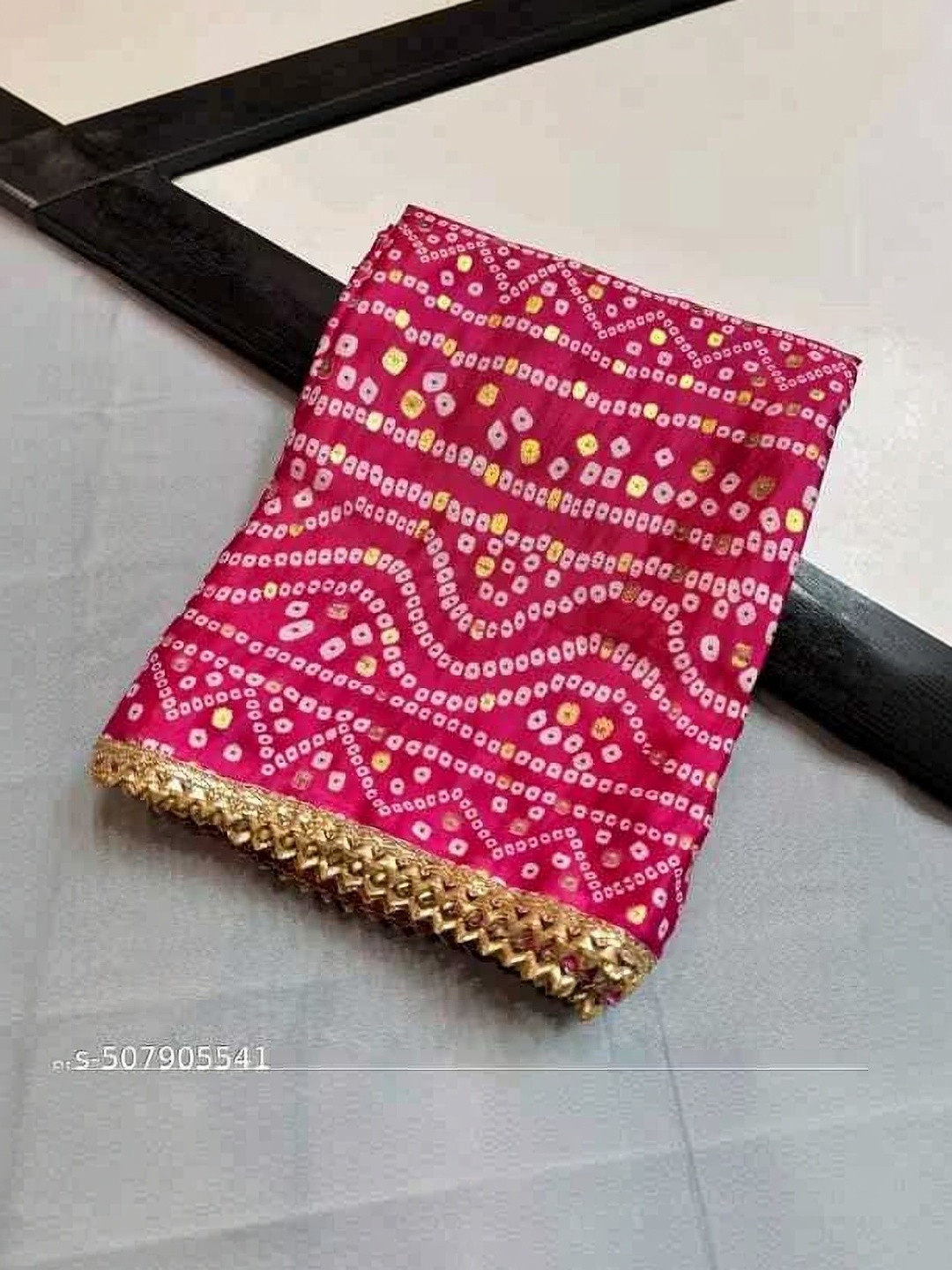 Kuhika Printed Art Silk Dupatta with Gotta Patti