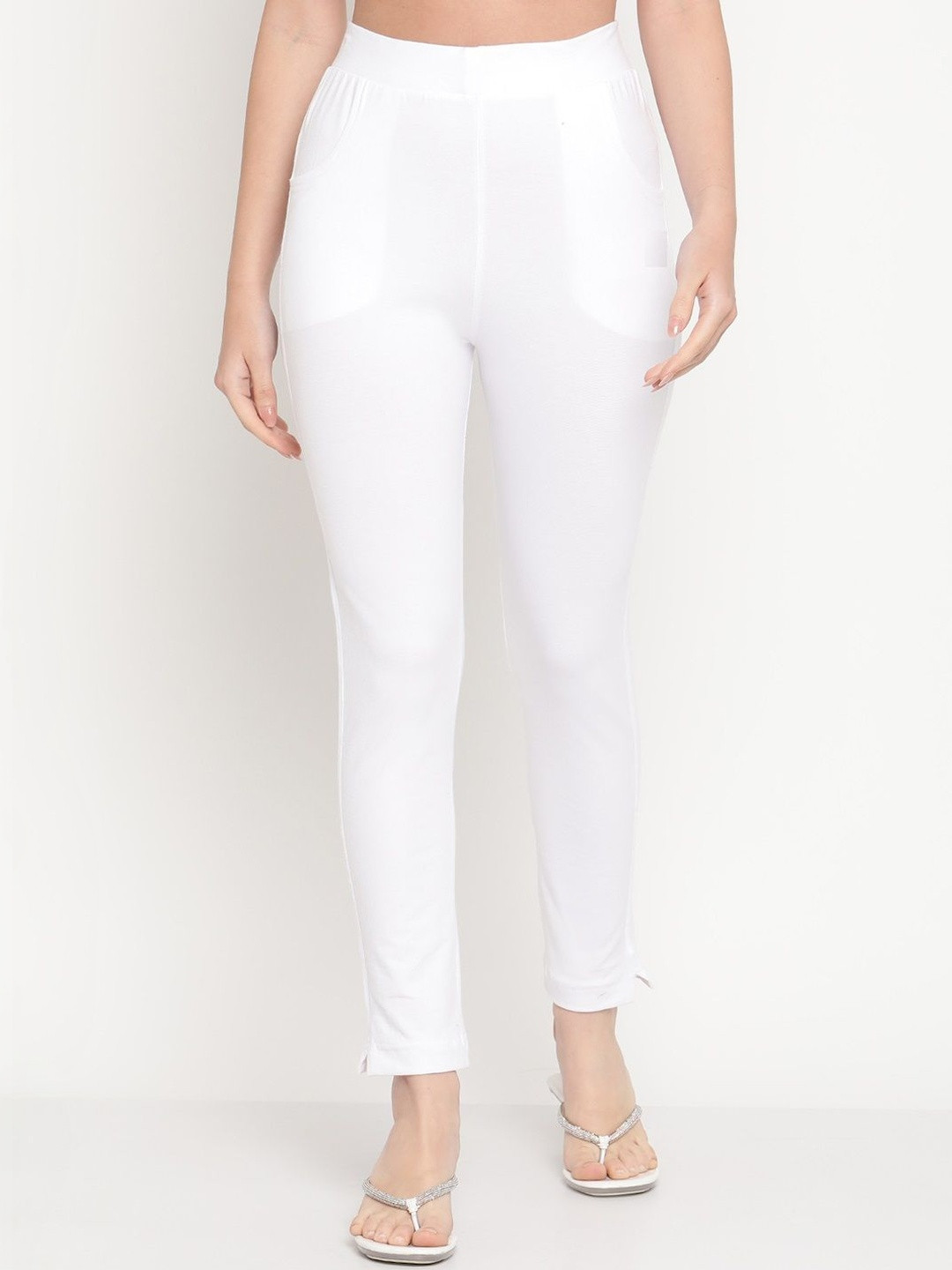 KALINI Women Cotton Solid Ankle Length Leggings