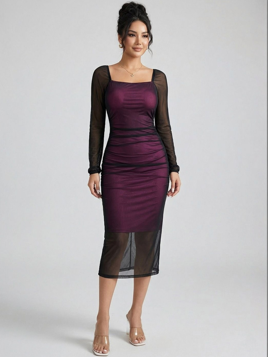 ZIVRAA Bodycon Midi Dress