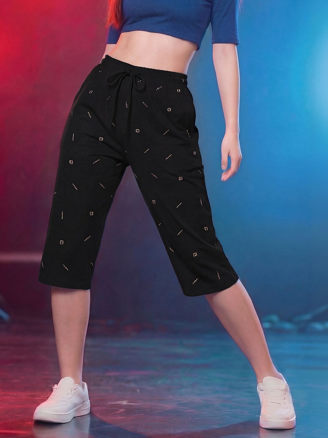 GUIDE Women Cotton Printed Capris