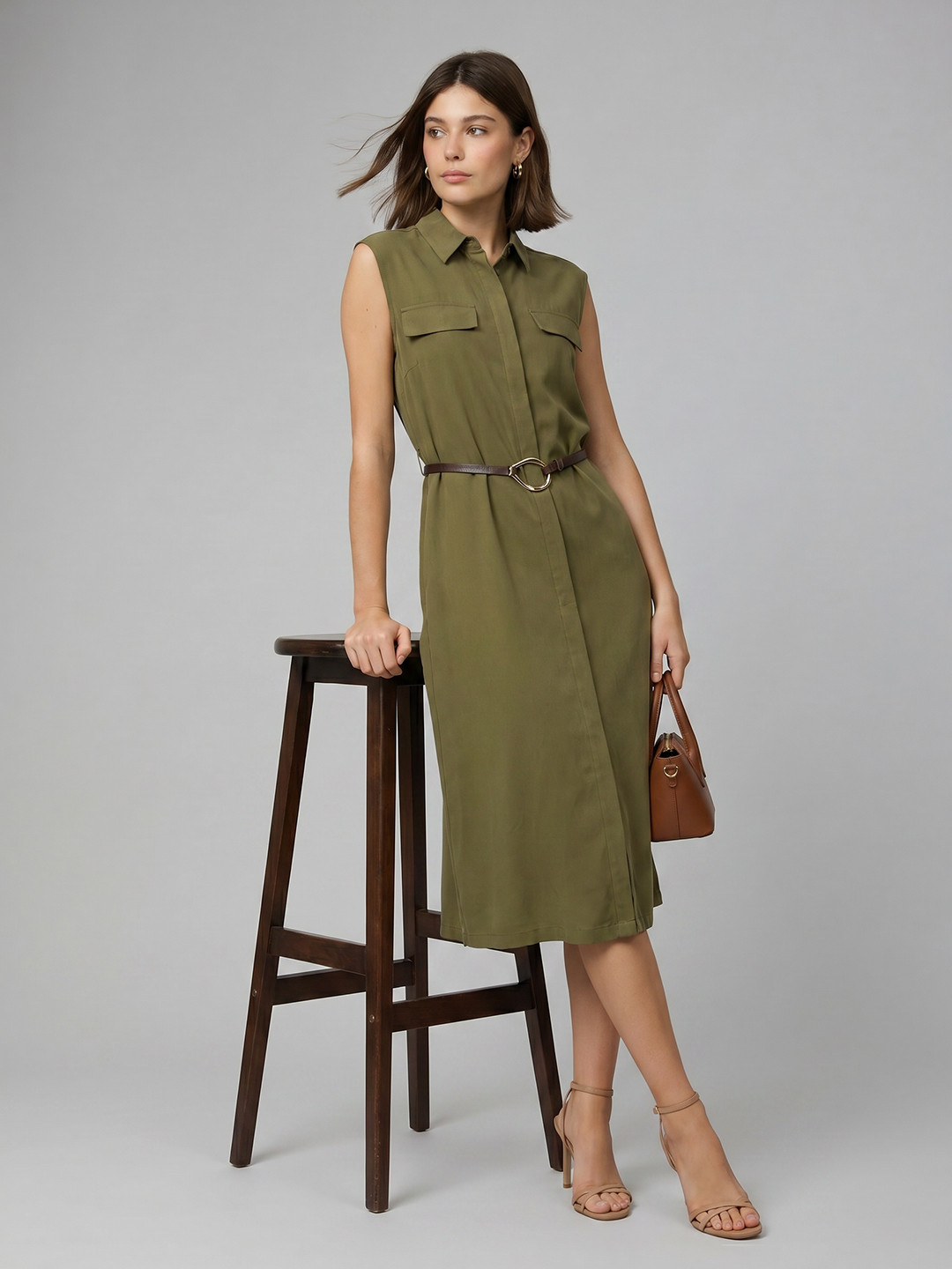 Van Heusen Woman Shirt Midi Dress