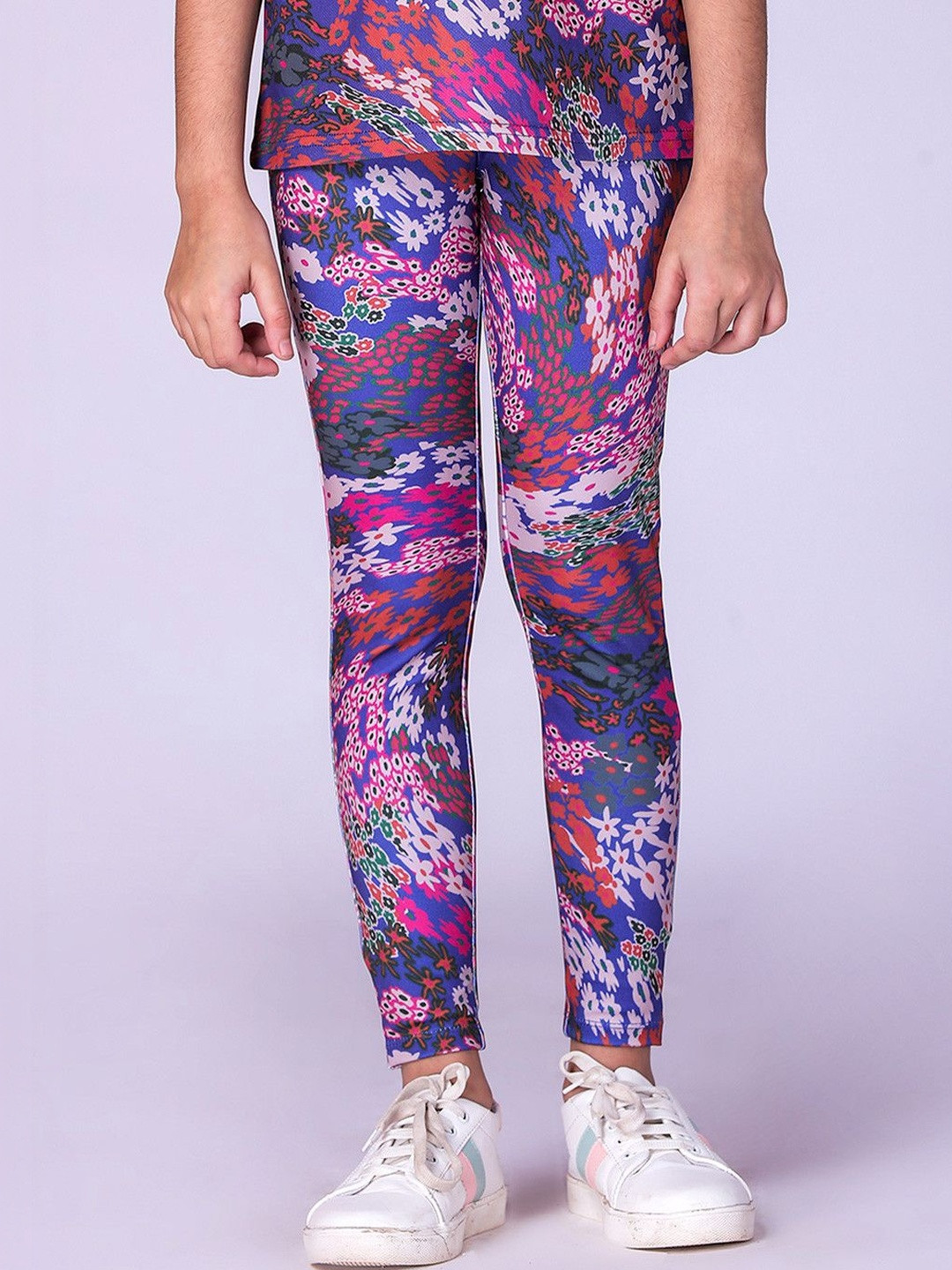 UMILDO Girls Printed High-Rise Skinny-Fit Tights