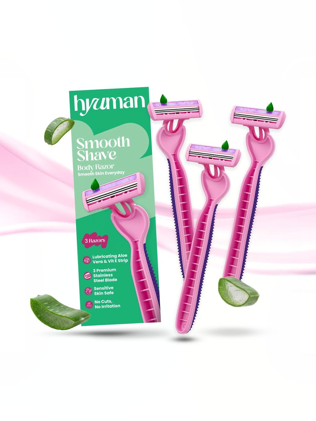 HYUMAN Set Of 3 Smooth Shave 3 Blade Body Razors