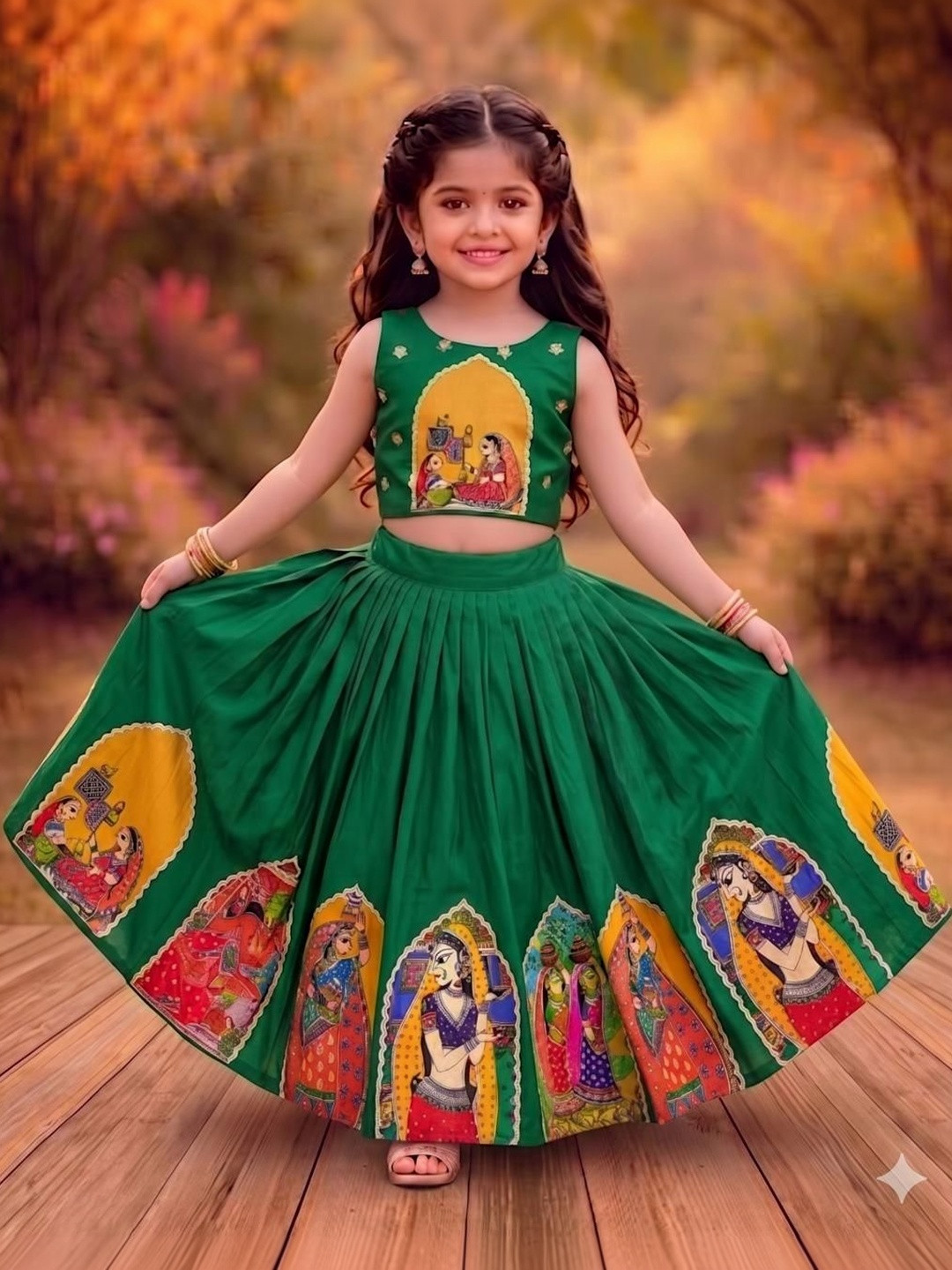 RJ ONLINE Girls Ready to Wear Lehenga &