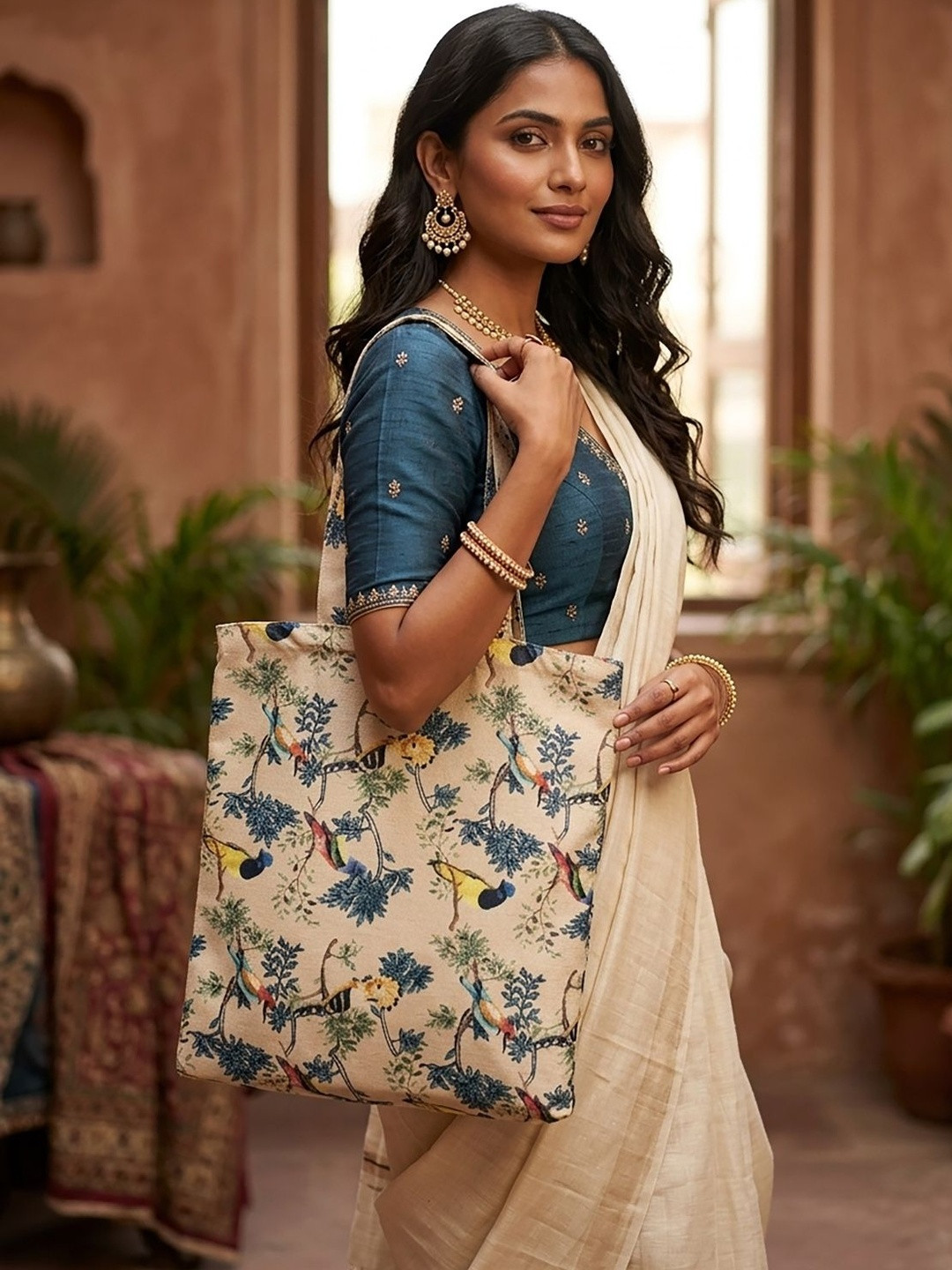 BANDICOOT Floral Printed Shopper Tote Bag