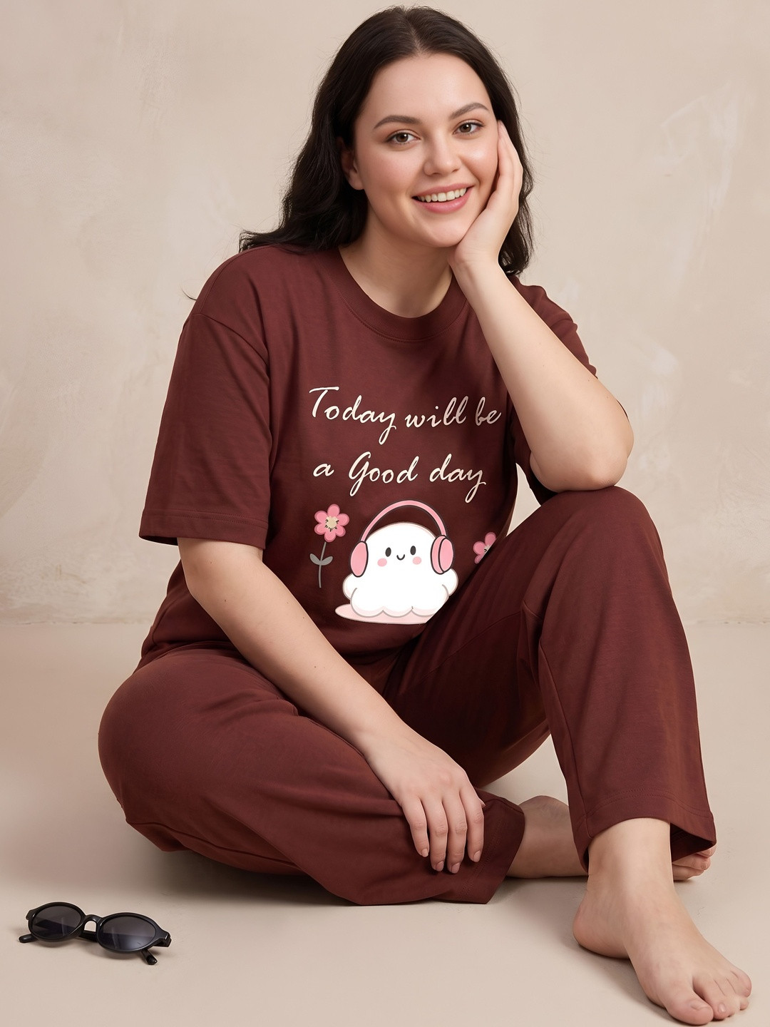 My Swag Cotton Printed T-shirt with Trousers
