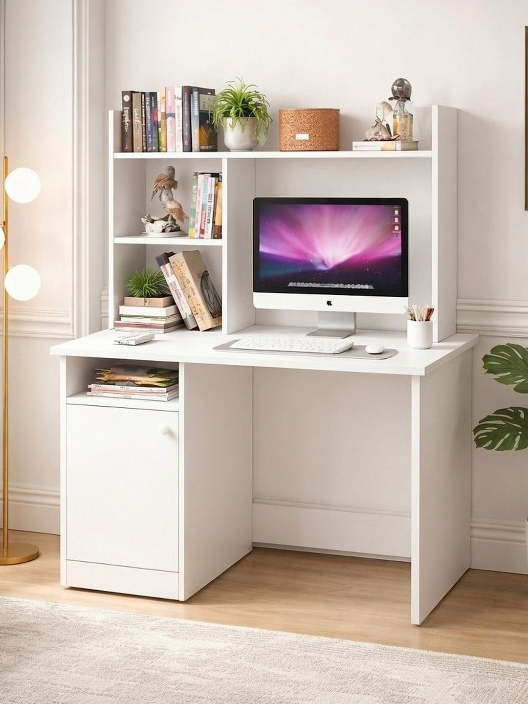 SPYDER CRAFT White Engineered Wood Strong & Durable Study Table