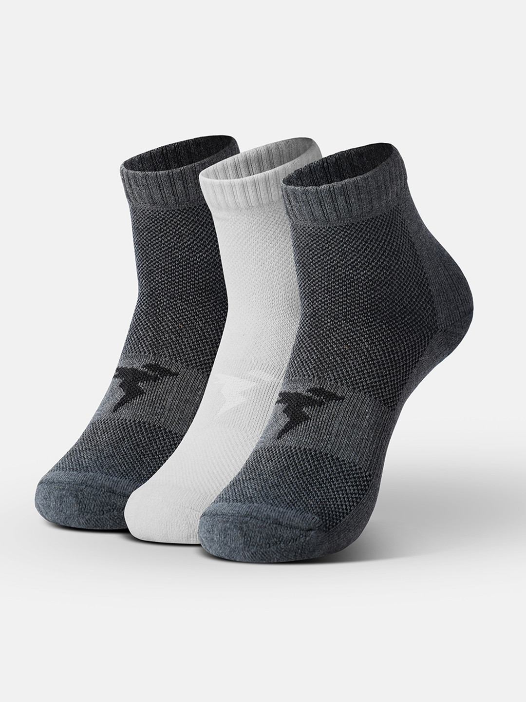 Technosport Unisex Pack of 3 Patterned Ankle Length Socks