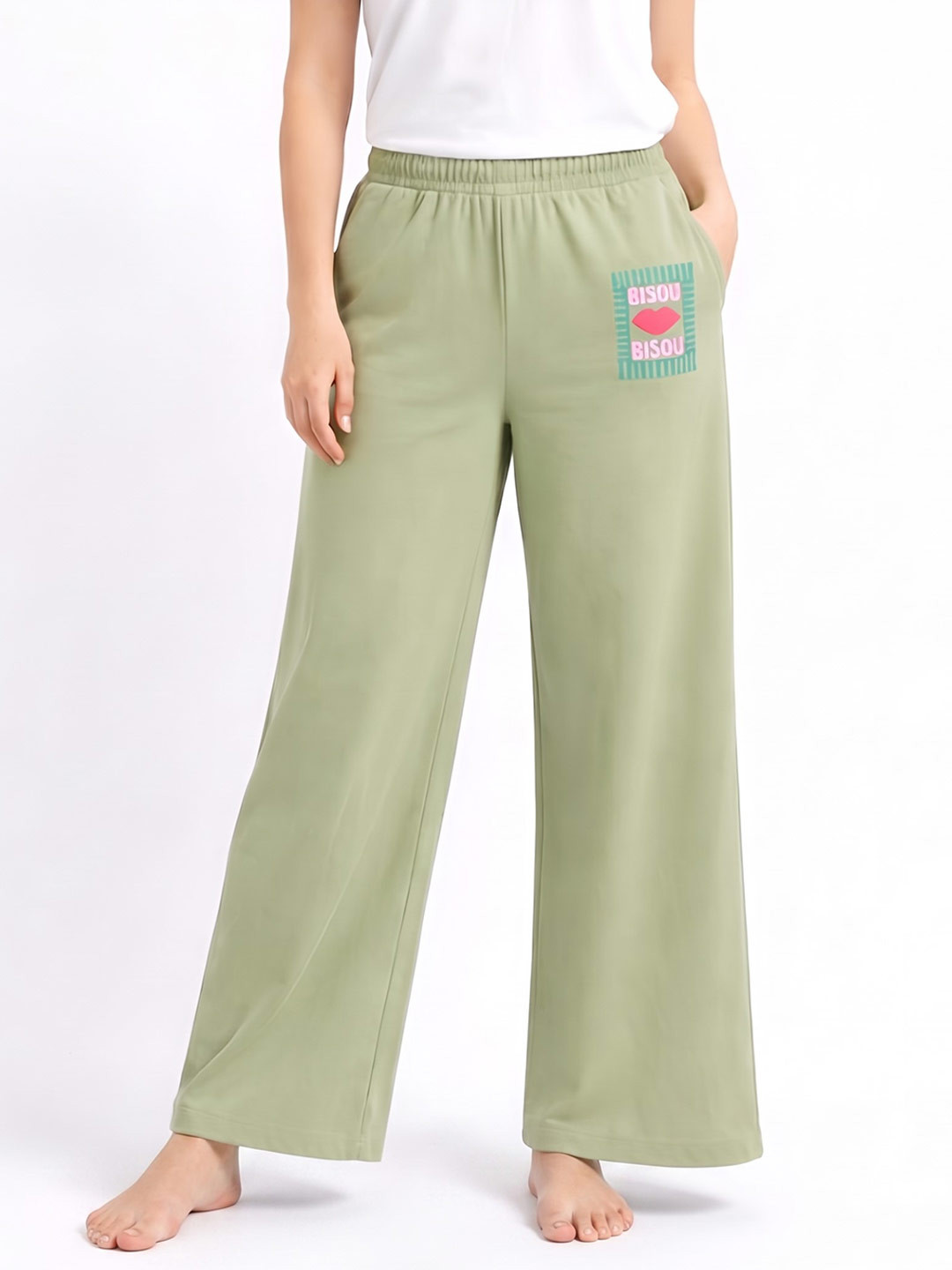 SUGNAA Women Solid Mid Rise Pure Cotton Pyjama