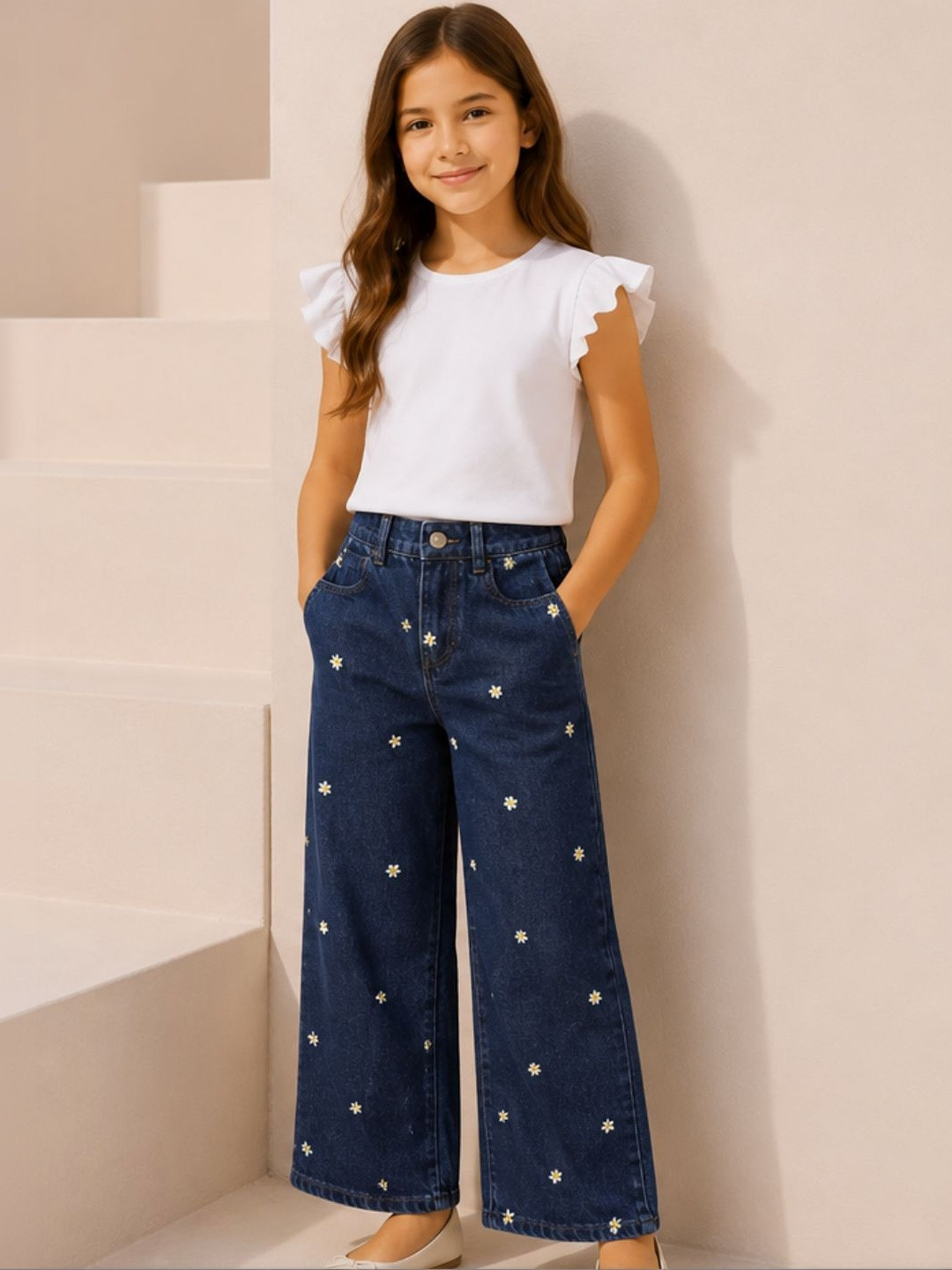 Gini and Jony Girls Straight Fit Mid-Rise Jeans