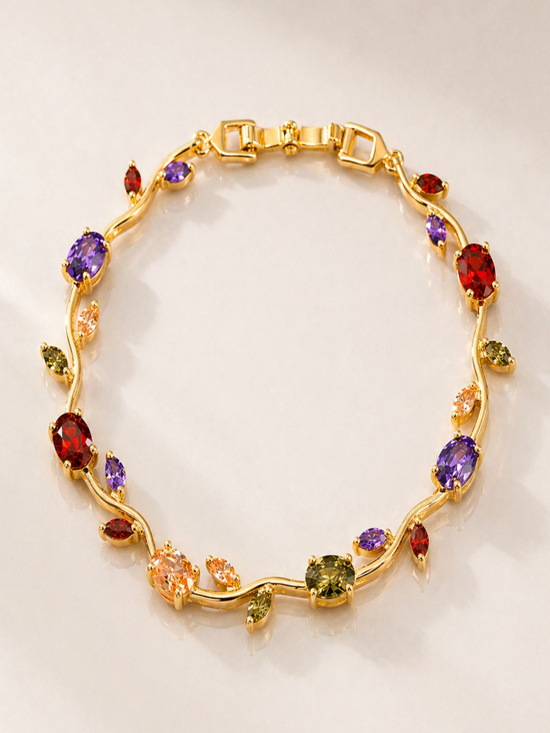 KARISHMA KREATIONS Women Crystals Gold-Plated Link Bracelet