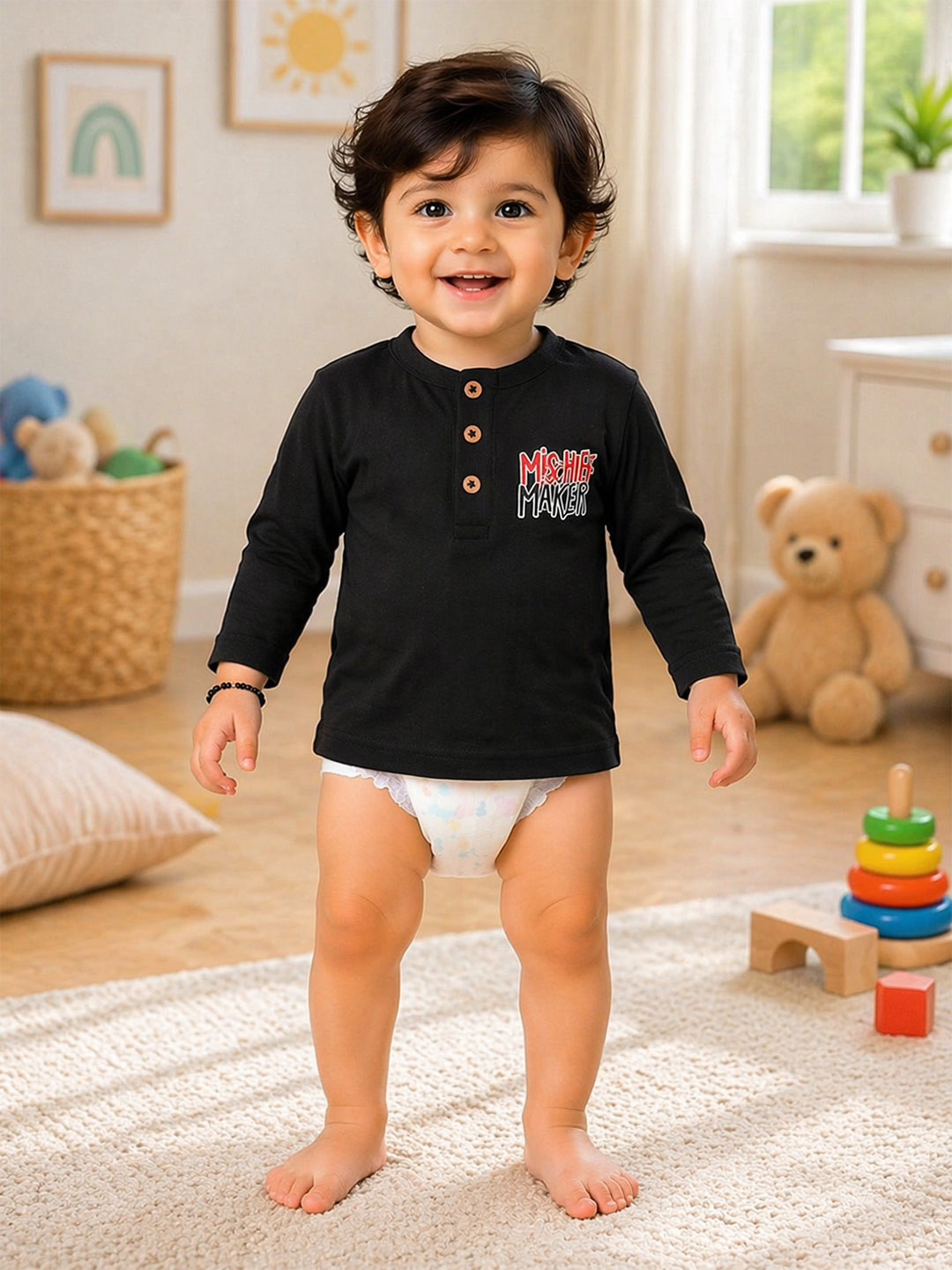 Bodycare Boys Henley Neck Pockets T-shirt