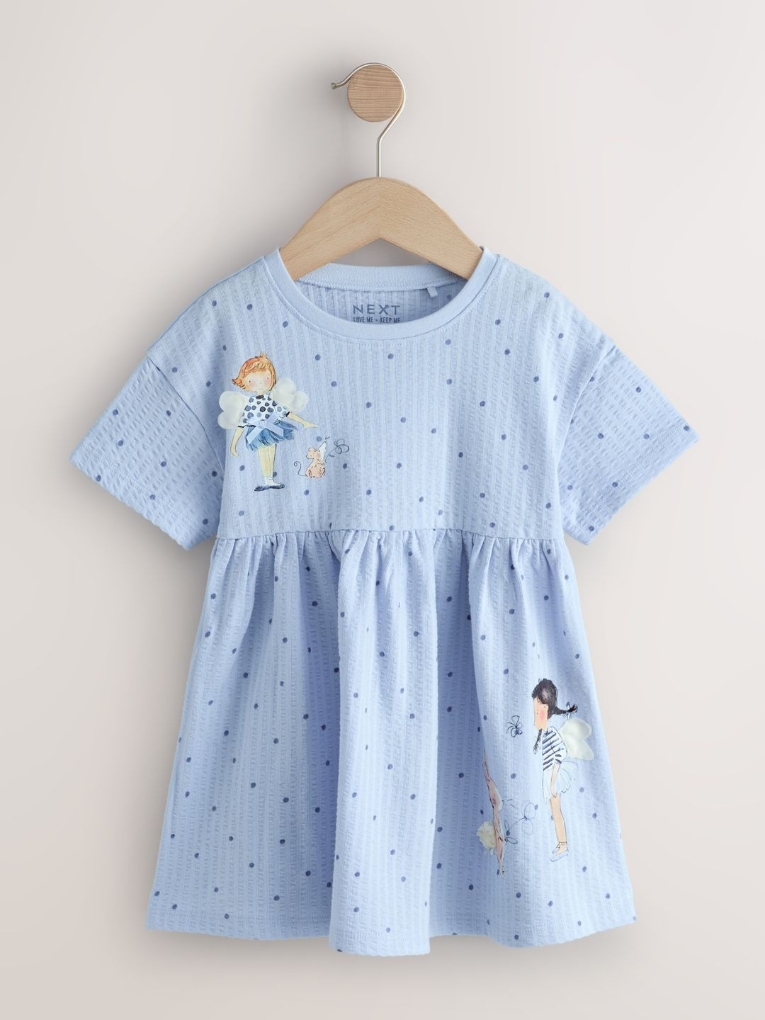Girls Polka Dots Round Neck Dress 6