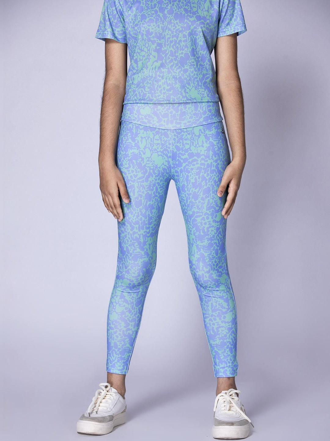 UMILDO Girls Printed High-Rise Skinny-Fit Tights