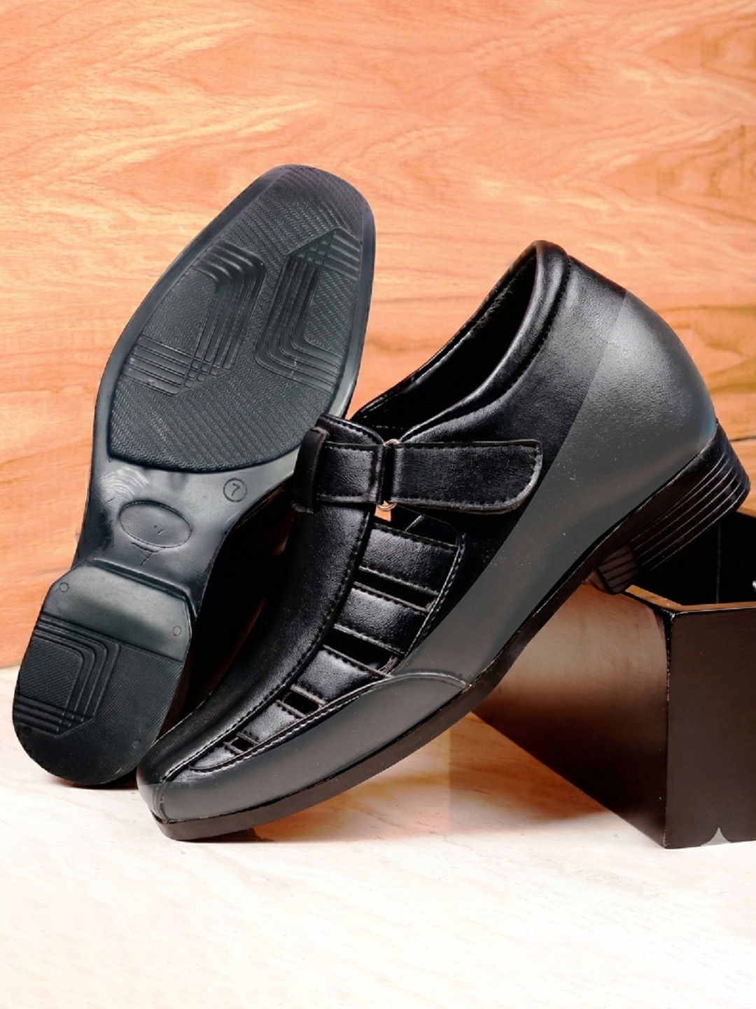 Bxxy Men 3 Inch Hidden Elevator Height Increasing Formal Shoe-Style Sandals